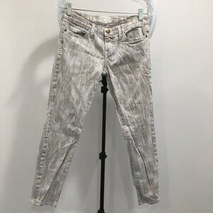 CURRENT ELLIOTT 5 Pocket Logo Hardware Grey Print THE STILETTO Crop/Ankle Jeans